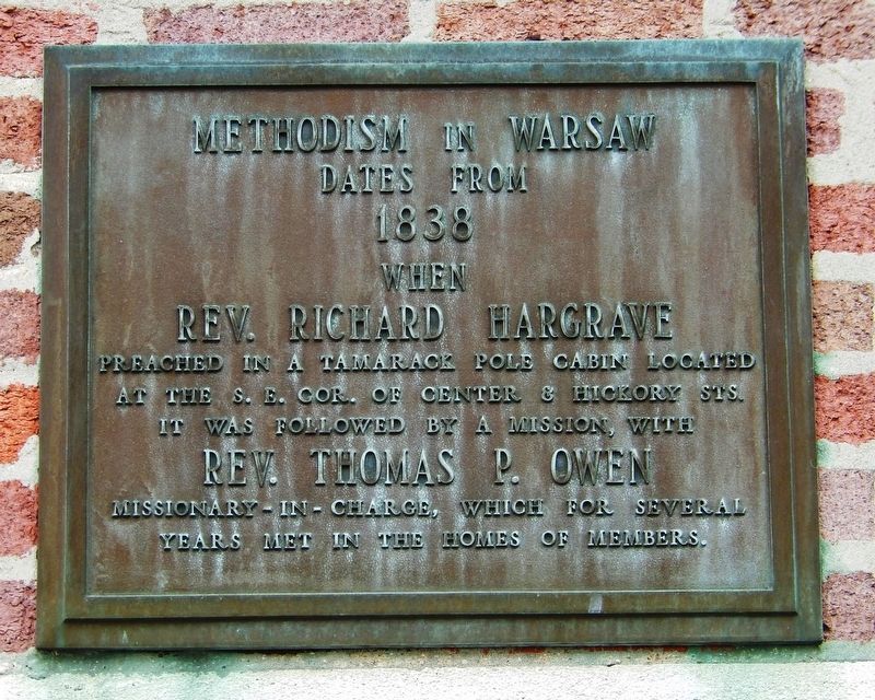 Methodism in Warsaw Marker image. Click for full size.