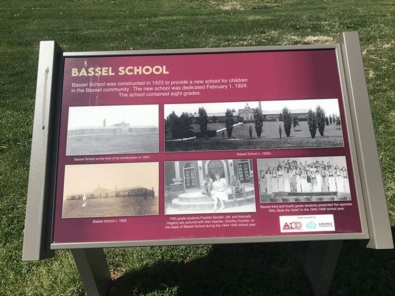 Bassel School Marker image. Click for full size.