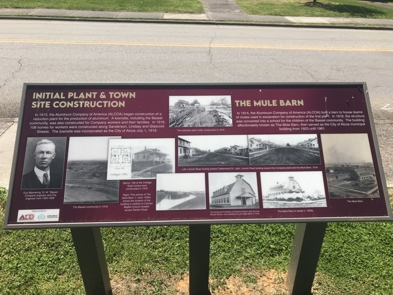 Initial Plant & Town Site Construction / The Mule Barn Marker image. Click for full size.