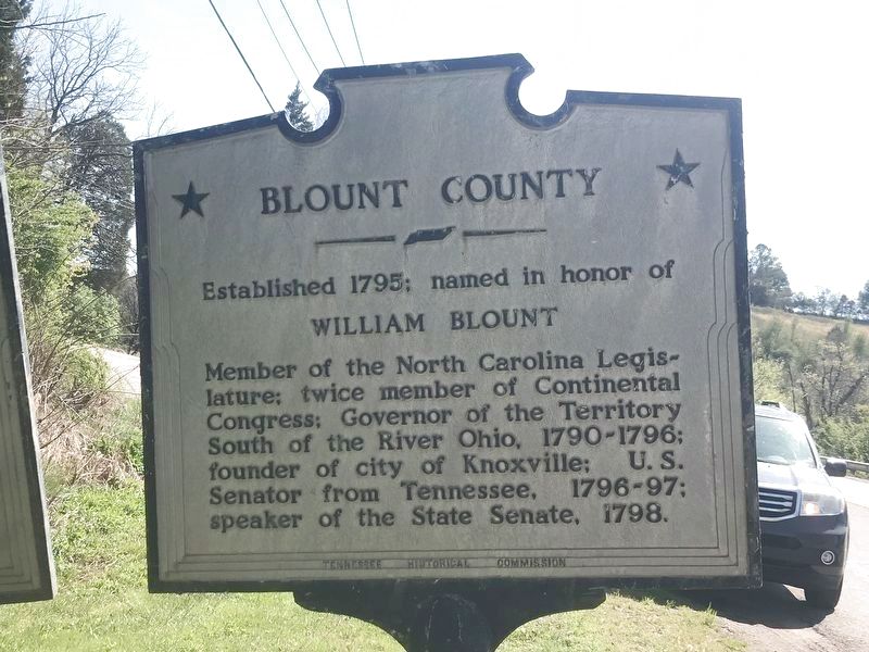 Blount County Marker side. Click for full size. Blount County Marker side image. Click for full size.