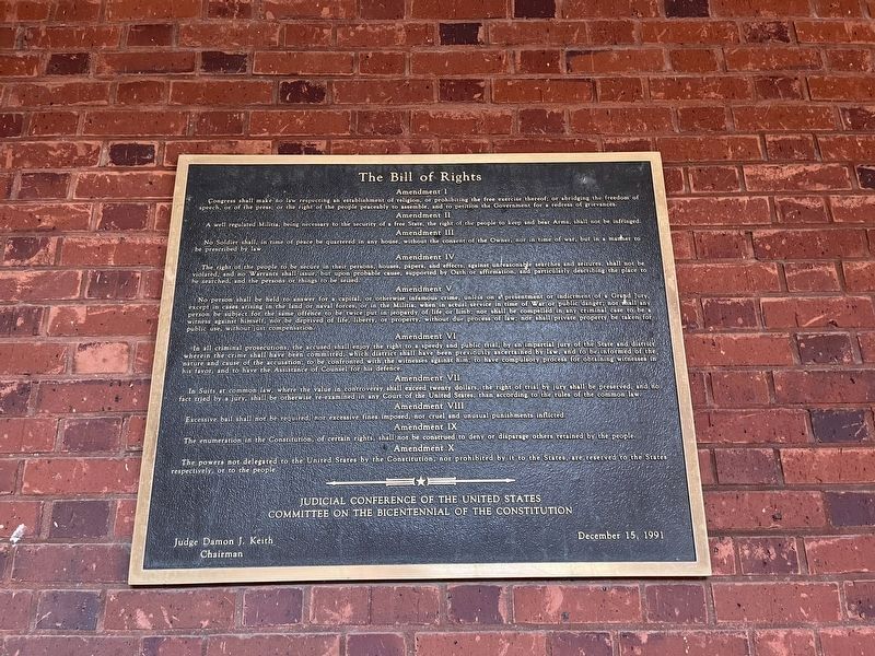Nearby tablet commemorating the Bicentennial of the Constitution. Click for full size. Nearby tablet commemorating the Bicentennial of the Constitution image. Click for full size.