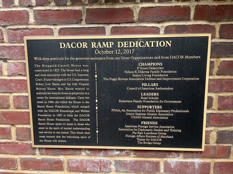 DACOR Ramp Dedication Marker image. Click for full size.