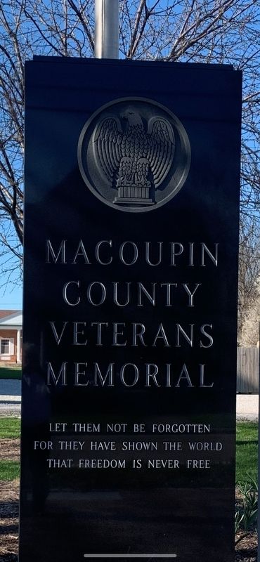 Macoupin County Veterans memorial Marker image. Click for full size.
