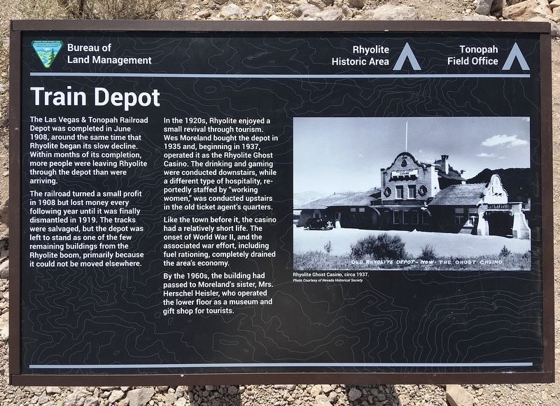 Rhyolite Train Depot Marker image. Click for full size.