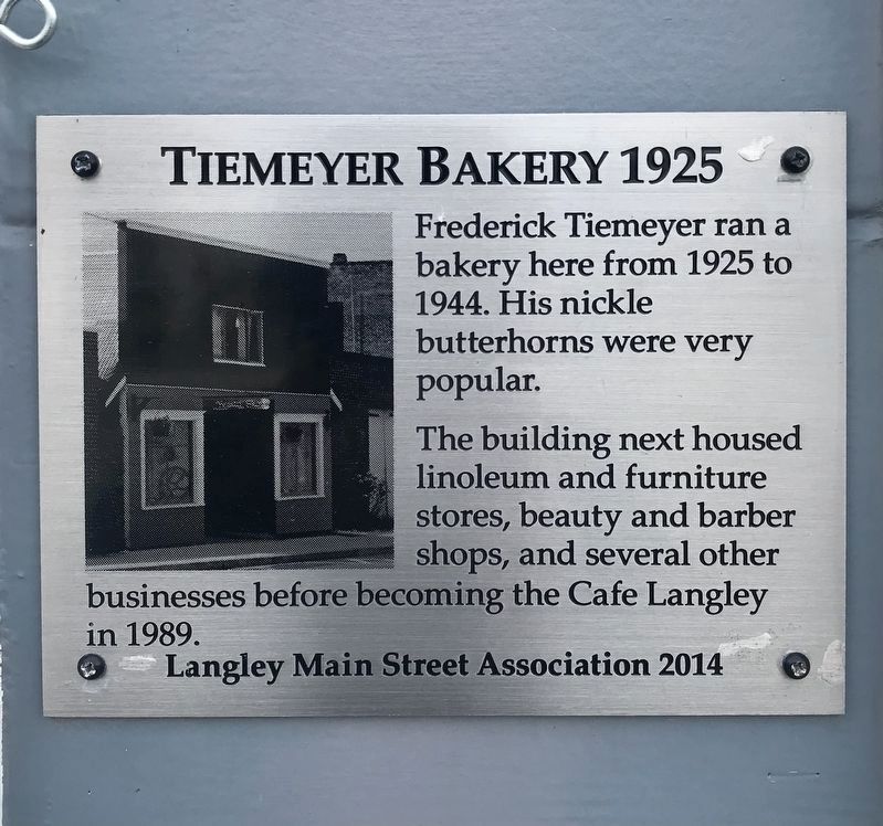Tiemeyer Bakery 1925 Marker image. Click for full size.
