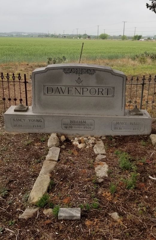 The William Davenport family gravestone image. Click for full size.