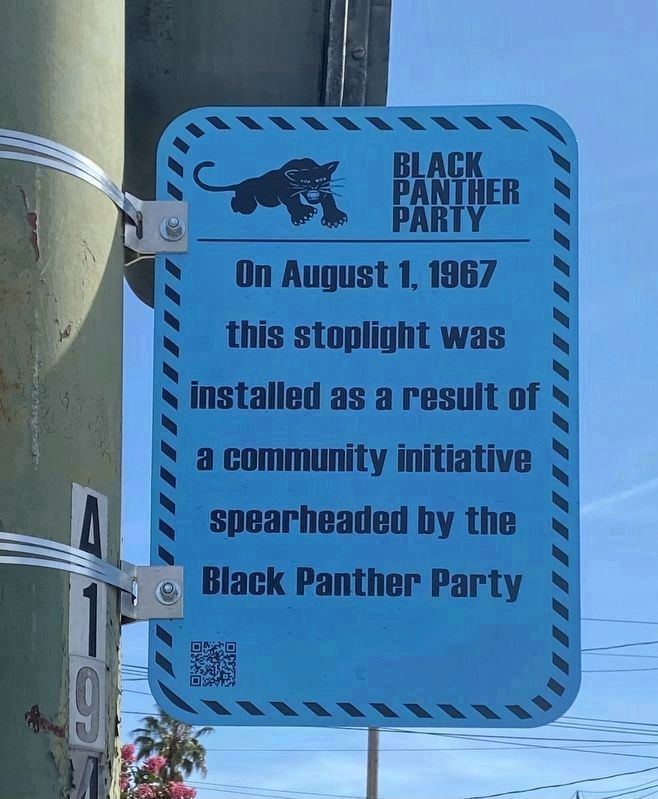 Black Panther Party Stoplight Marker (Side 1, blue version). Click for full size. Black Panther Party Stoplight Marker (Side 1, blue version) image. Click for full size.
