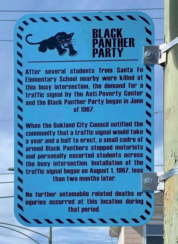 Black Panther Party Stoplight Marker (Side 2, blue version) image. Click for full size.