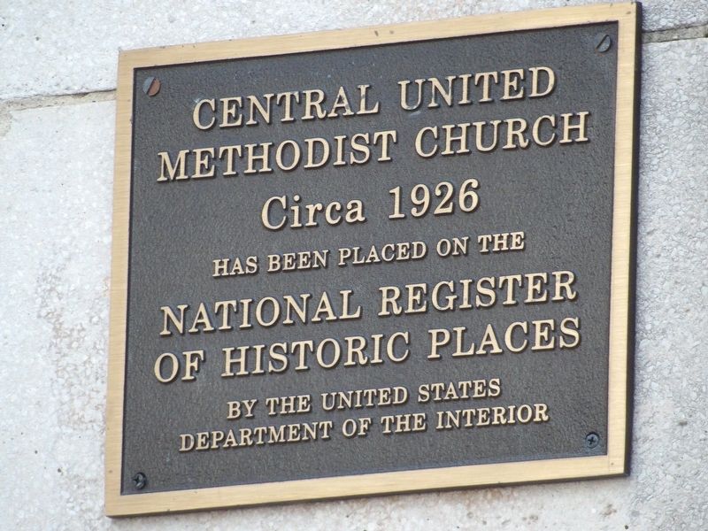 Central United Methodist Church Marker image. Click for full size.