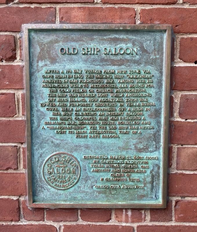 Old Ship Saloon Marker image. Click for full size.