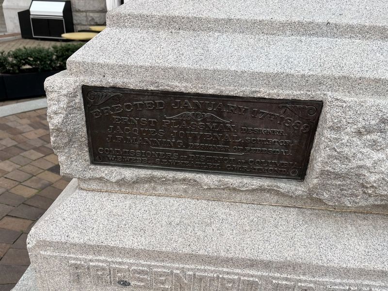 Dedication plaque on the bottom of the memorial image. Click for full size.