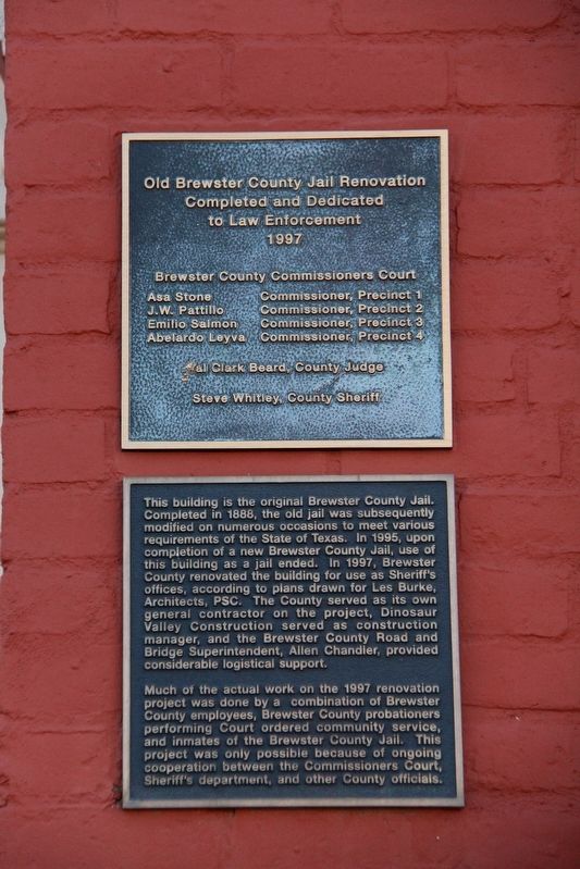 Old Brewster County Jail Marker image. Click for full size.