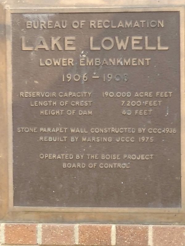 Lake Lowell Marker. Click for full size. Lake Lowell Marker image. Click for full size.