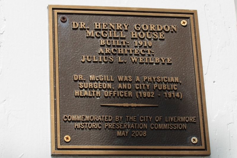 Dr. Henry Gordon McGill House Marker image. Click for full size.