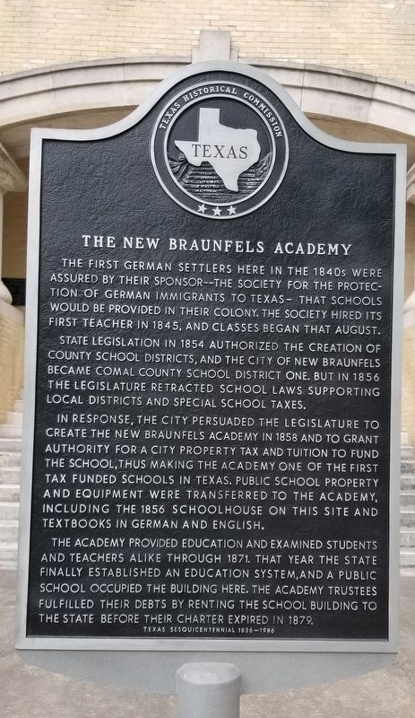 The New Braunfels Academy Marker image. Click for full size.