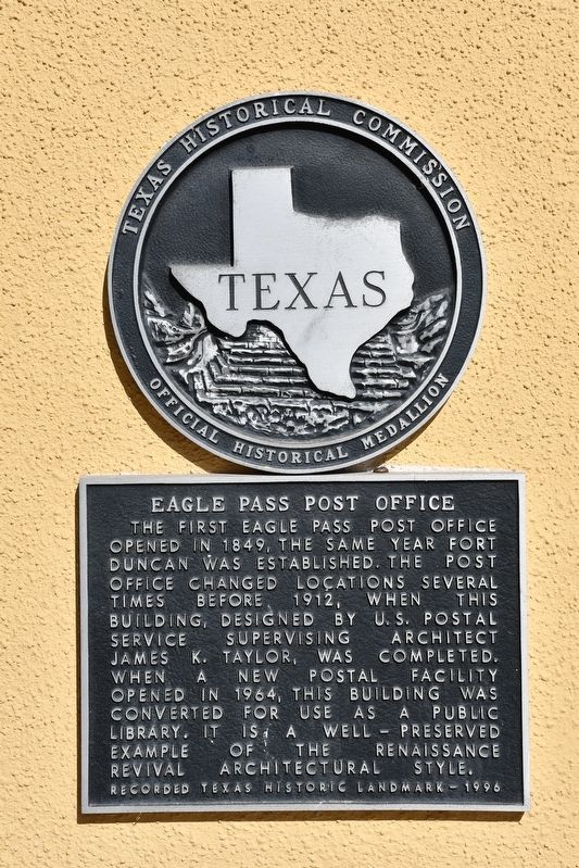 Eagle Pass Post Office Marker image. Click for full size.