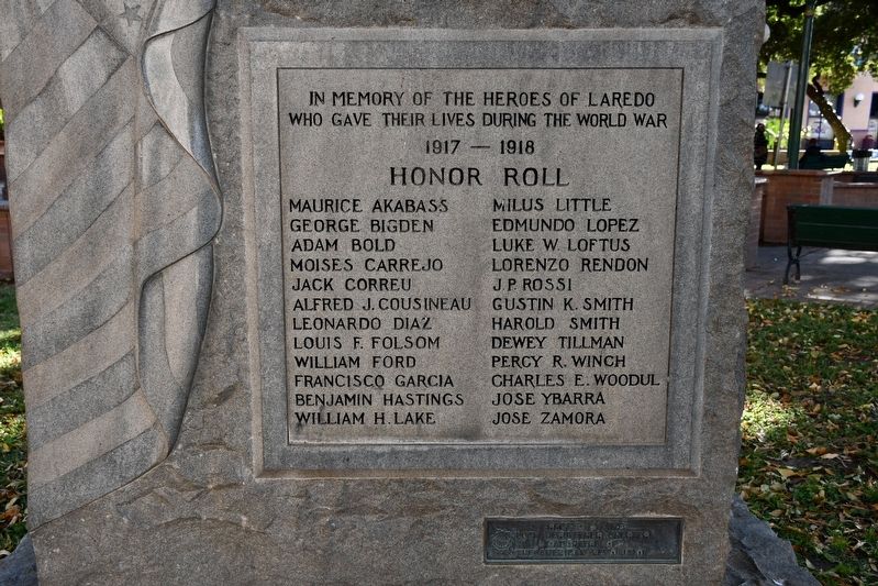 Laredo World War I Memorial image. Click for full size.