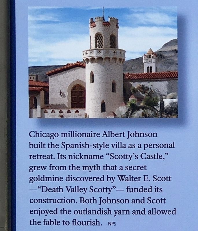 Scotty�s Castle Marker image. Click for full size.