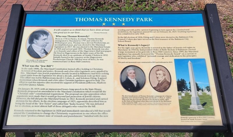 Thomas Kennedy Park Marker image. Click for full size.