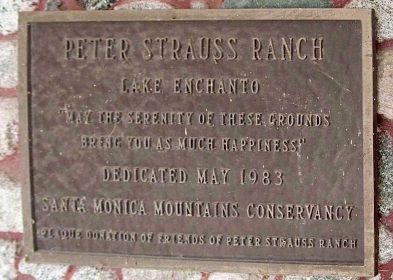 Peter Strauss Ranch / Lake Enchanto Marker image. Click for full size.