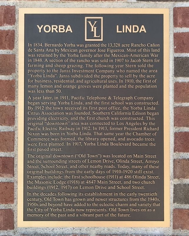 Yorba Linda Marker image. Click for full size.