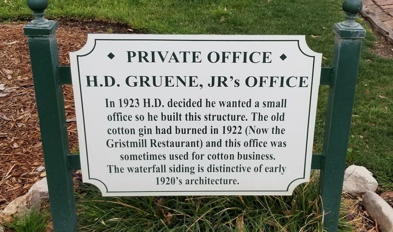 H.D. Gruene, Jr's Office Marker image. Click for full size.