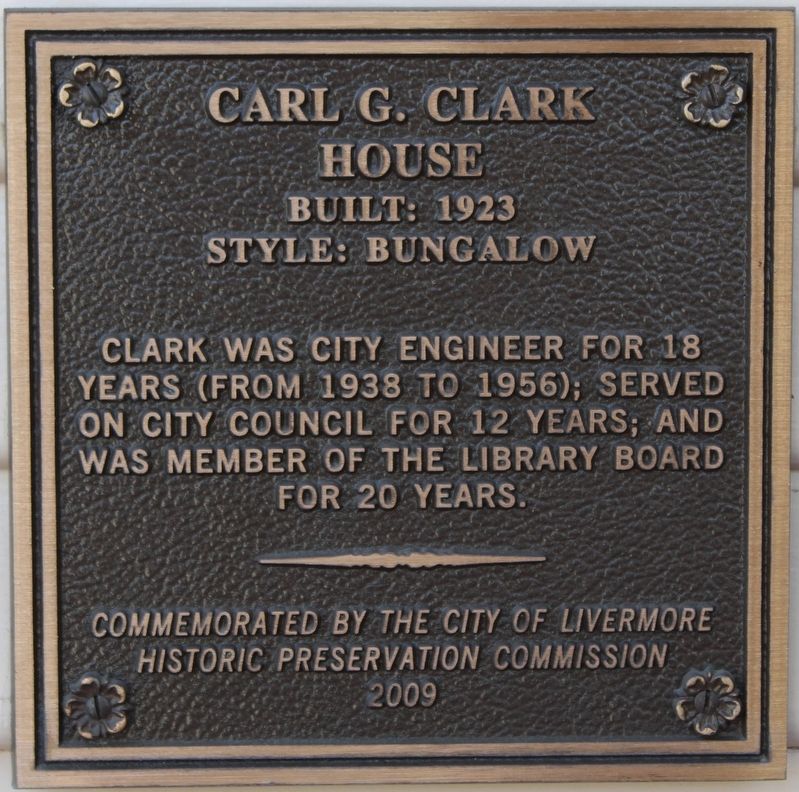 Carl G. Clark House Marker image. Click for full size.