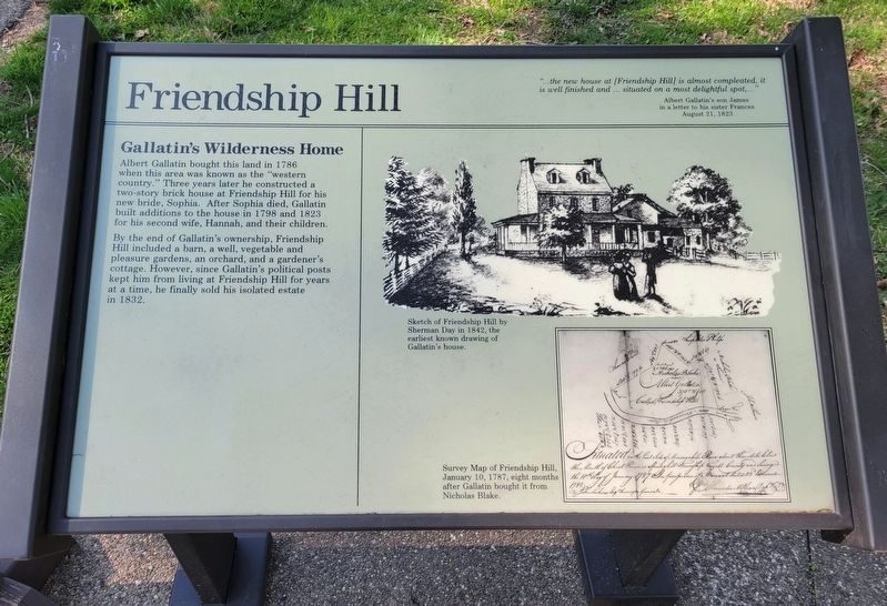 Friendship Hill Marker image. Click for full size.