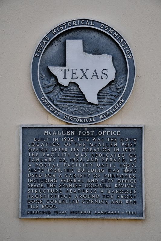 McAllen Post Office Marker image. Click for full size.