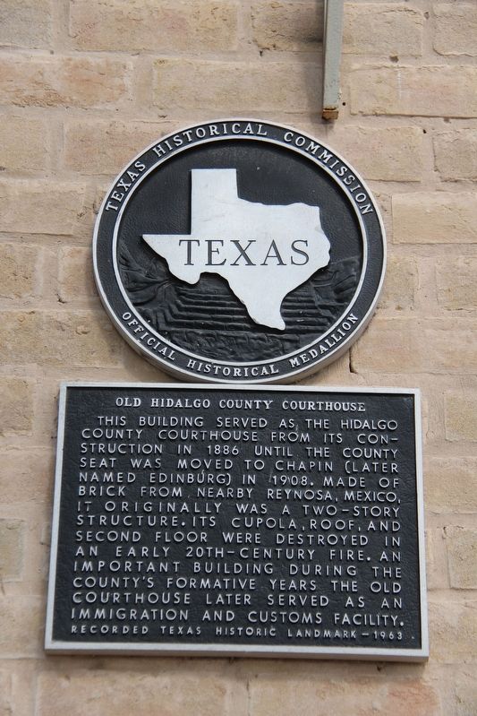 Old Hidalgo County Courthouse Marker image. Click for full size.