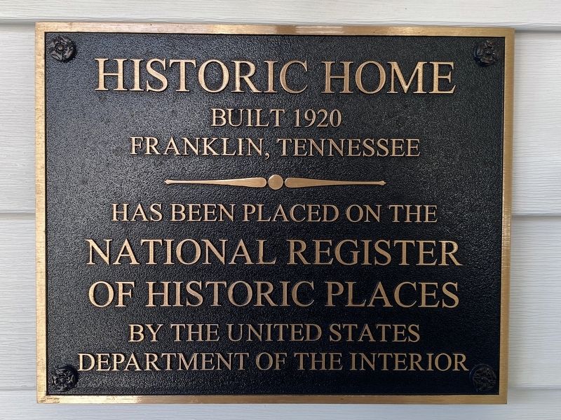 Historic Home Marker image. Click for full size.