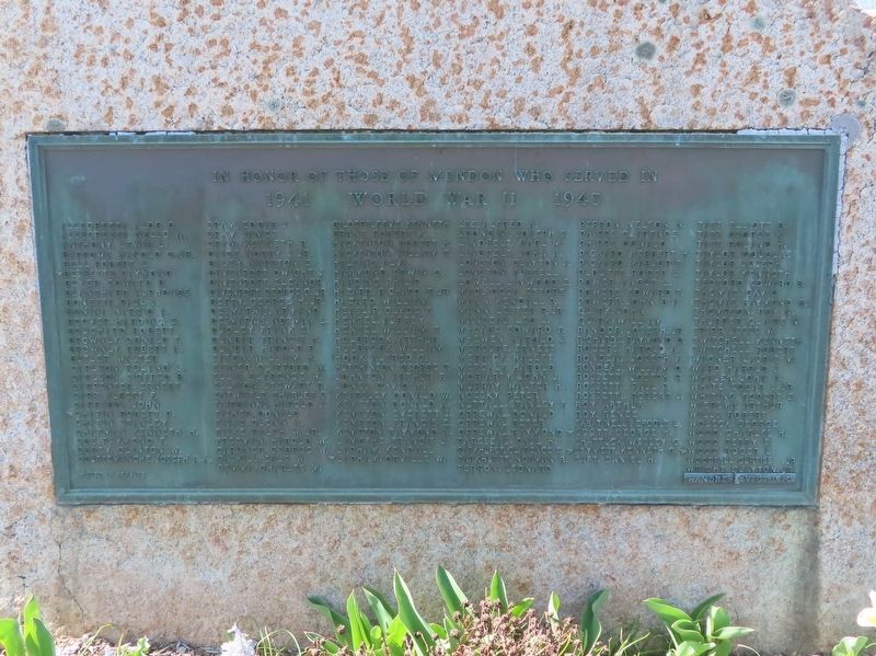 Mendon World World War II Monument image. Click for full size.