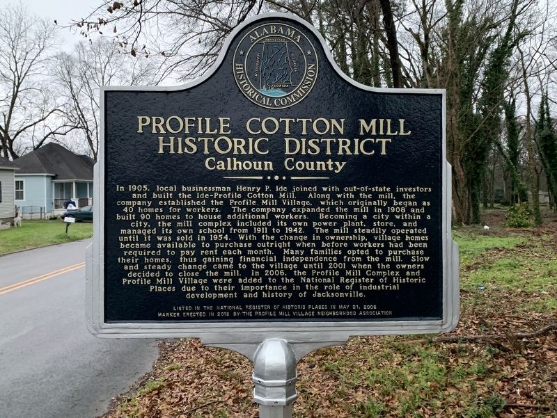 Profile Cotton Mill Historic District Marker image. Click for full size.