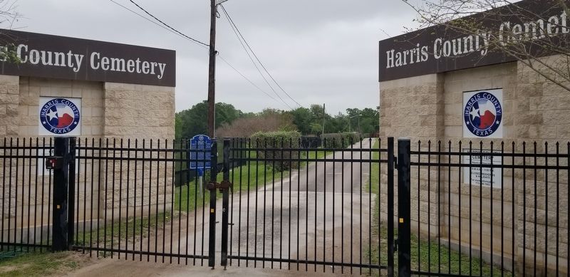 The Harris County Cemetery and the Marker image. Click for full size.
