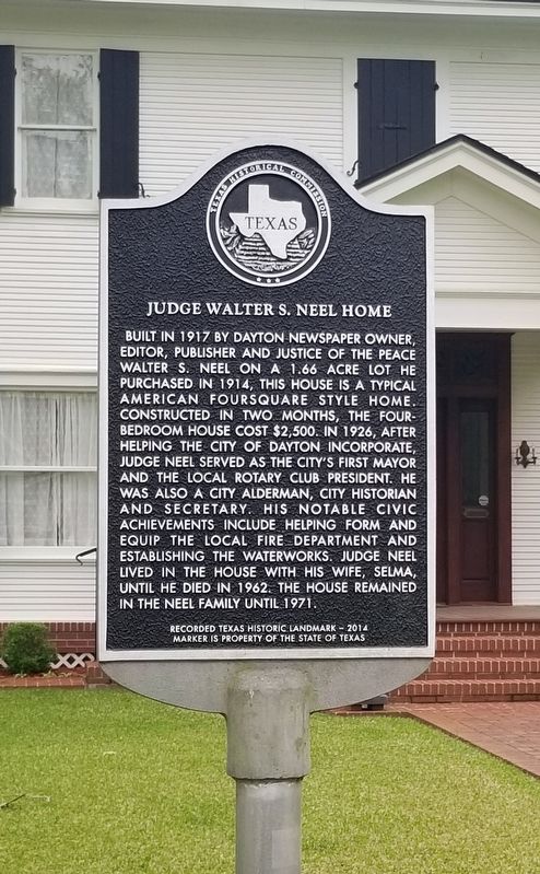 Judge Walter S. Neel Home Marker image. Click for full size.
