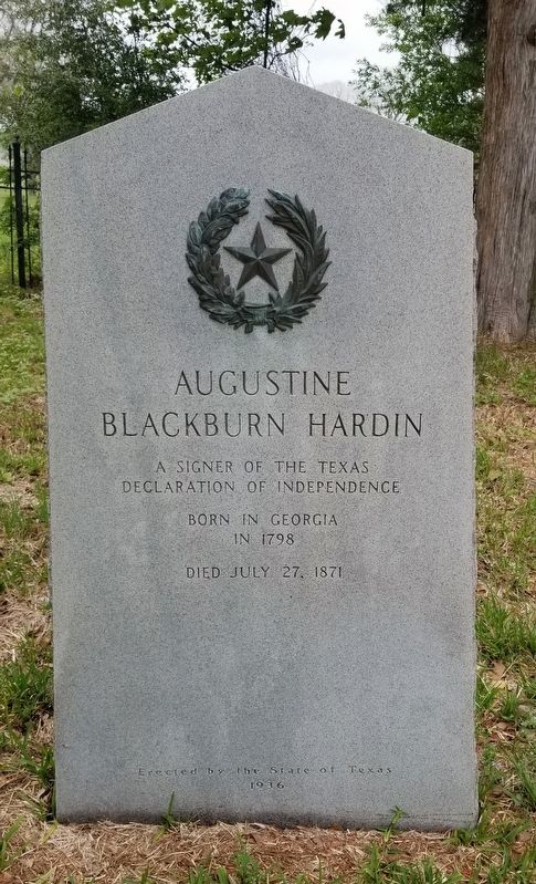 Augustine Blackburn Hardin Marker image. Click for full size.