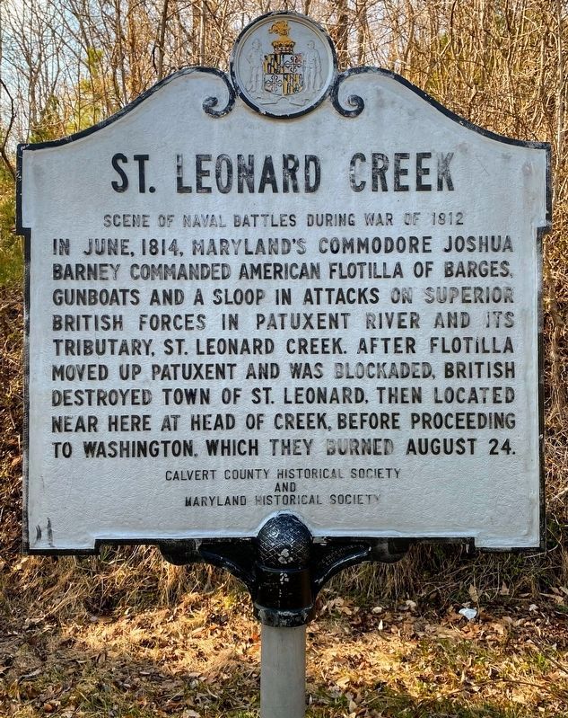 St. Leonard Creek Marker image. Click for full size.