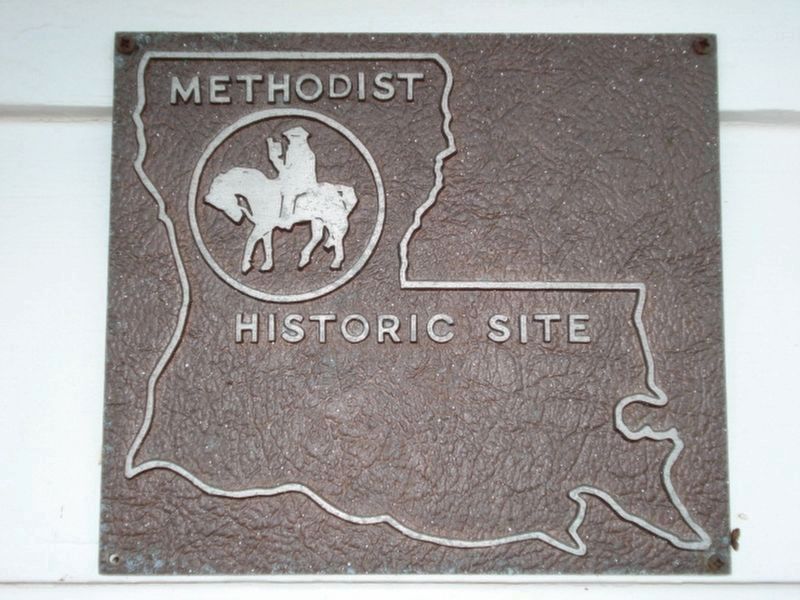 Methodist Historic Site marker on outside wall of church. image. Click for full size.