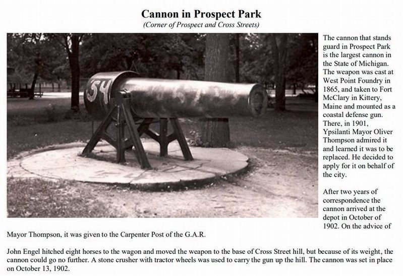 The Cannon in Prospect Park. Click for more information. The Cannon in Prospect Park image. Click for more information.