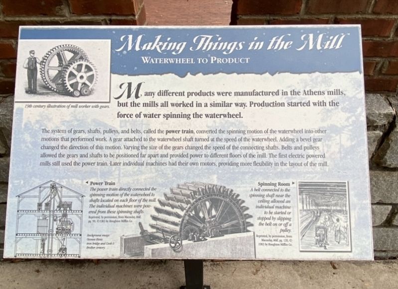 Making Things in the Mill Marker. Click for full size. Making Things in the Mill Marker image. Click for full size.