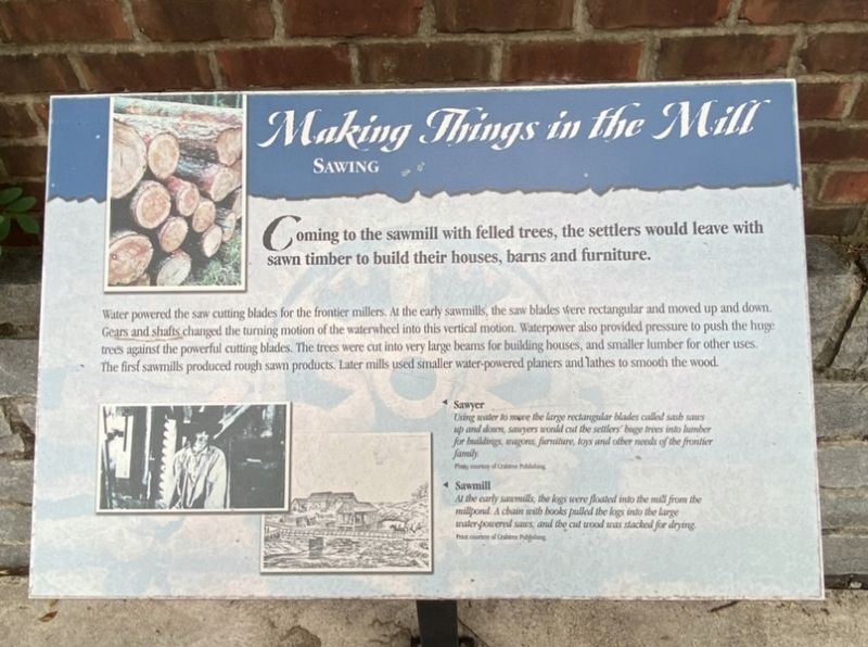 Making Things in the Mill Marker. Click for full size. Making Things in the Mill Marker image. Click for full size.