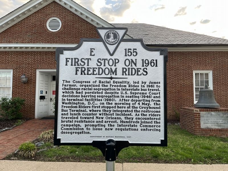 First Stop on 1961 Freedom Rides Marker image. Click for full size.
