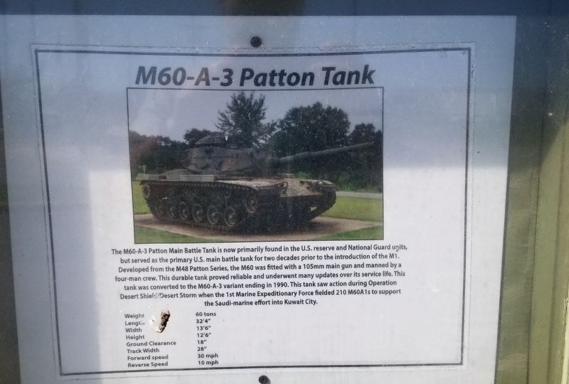 M60-A-3 Patton Tank Marker image. Click for full size.