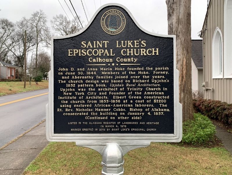 Saint Luke's Episcopal Church Marker Side 1 image. Click for full size.