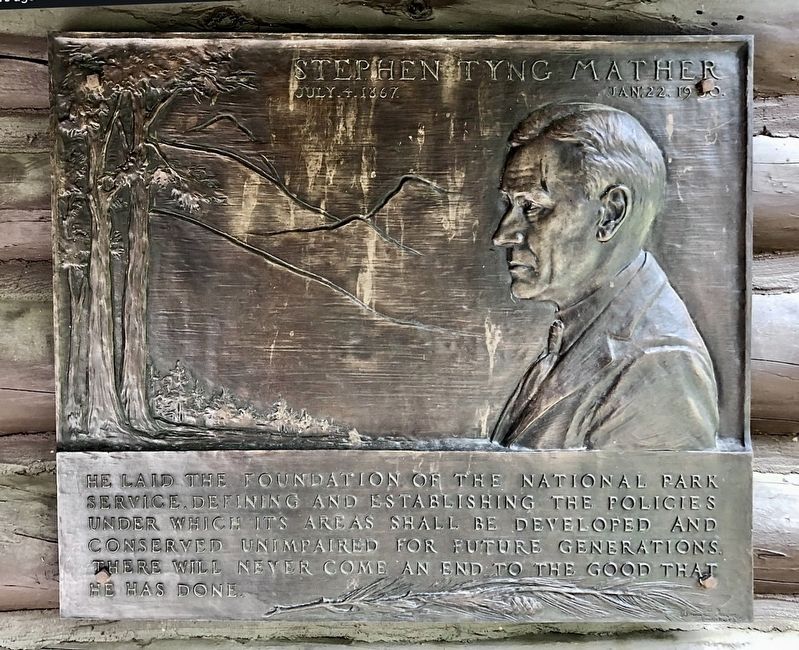 Stephen Tyng Mather Marker. Click for full size. Stephen Tyng Mather Marker image. Click for full size.