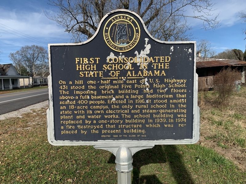 First Consolidated High School in the State of Alabama Marker image. Click for full size.