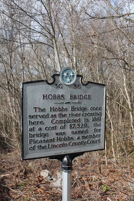 Hobbs Bridge Marker (side A) image. Click for full size.