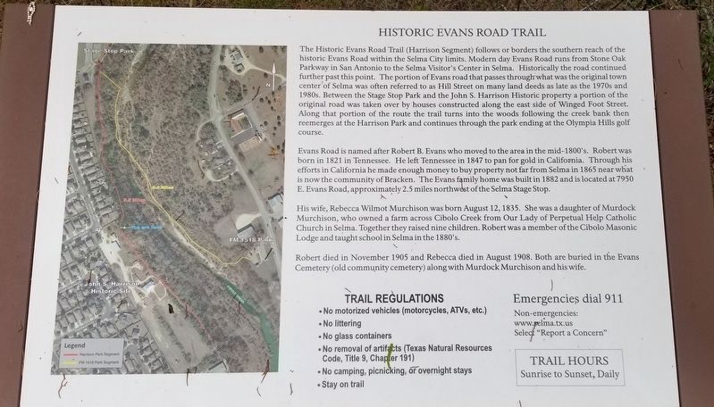 Historic Evans Road Trail Marker image. Click for full size.