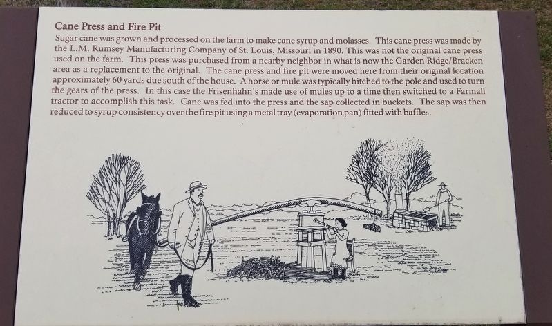Cane Press and Fire Pit Marker image. Click for full size.