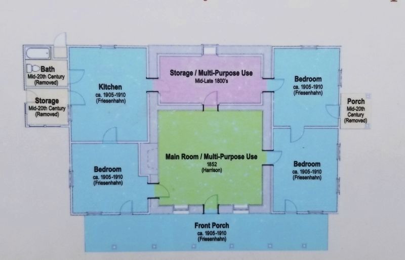 Floor plan of the John S. Harrison House from the marker image. Click for full size.